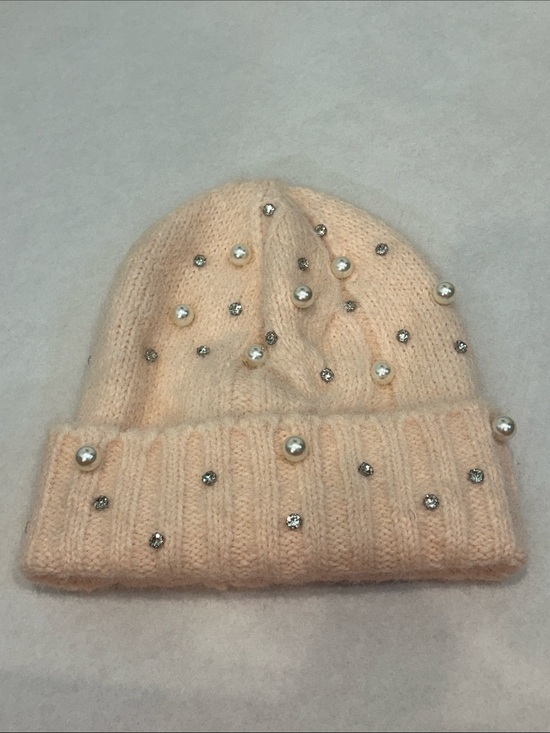 Maeve anthropologie apricot pastel pearl & Rhinestone Knit Beanie Women one size main image 7